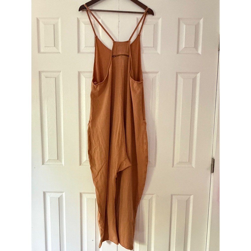 Free People FP Movement Hot Shot Onesie Terracotta Orange Jumpsuit Medium - Picture 3 of 5